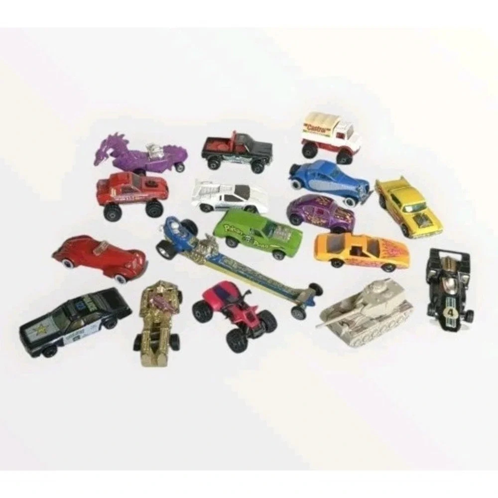 Vtg 80s Hot Wheels Cars Corgi Diecast Trucks Tank Police Mattel Toys Lot 1:64